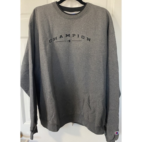 Champion Other - Champion Sweatshirt Mens XL Gray Crewneck Embroidered Script Logo Long Sleeve